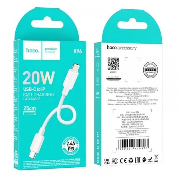 HOCO CABLE TIPO C/C 60W 25CM