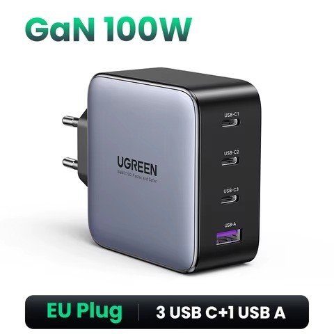 UGREEN CARGADOR NEXODE 100W DE 4 PUERTOS