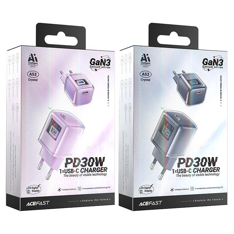 ACEFAST CARGADOR 30W TRANSPARENTE REMATE