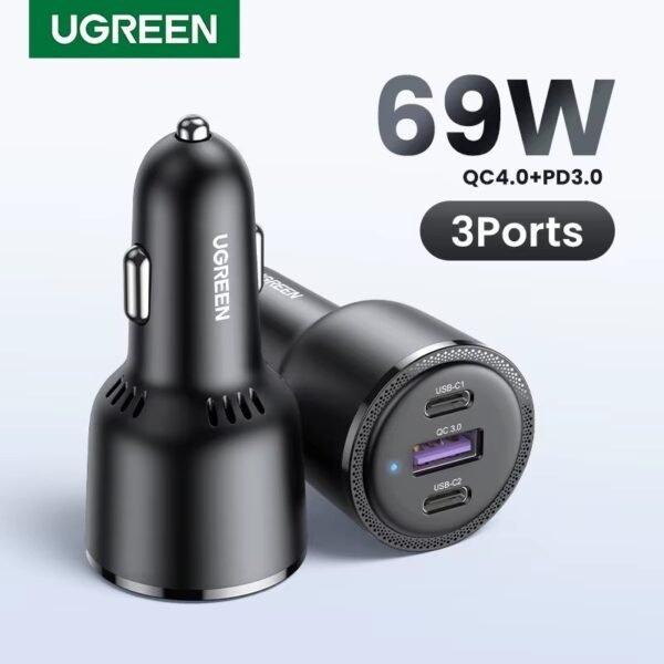 UGREEN CARGADOR PARA AUTO 69W
