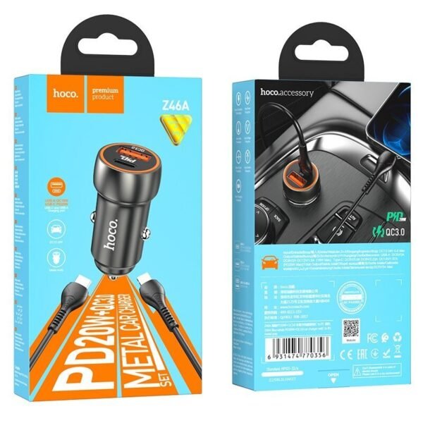 HOCO CARGADOR PARA AUTO 20W