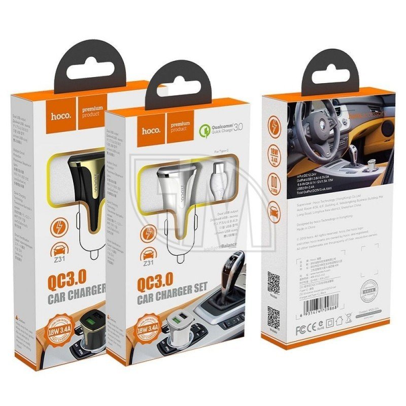 HOCO CARGADOR PARA AUTO 18W COMPACTO REMATE