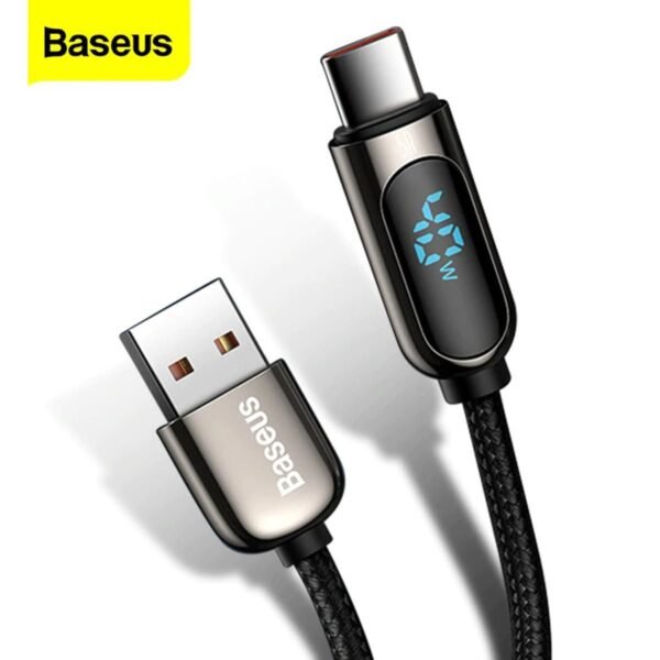 BASEUS CABLE USB A/ TIPO C CON PANTALLA