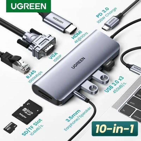 UGREEN HUB TIPO C 10 EN 1