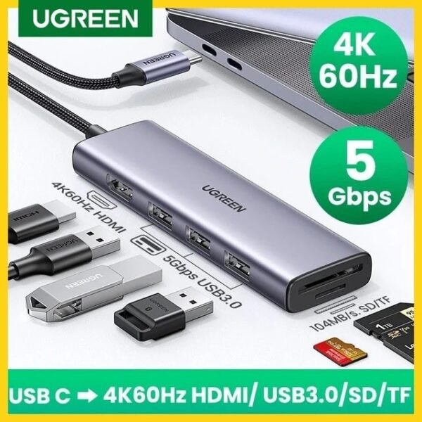 UGREEN HUB TIPO C 6 EN 1 4K