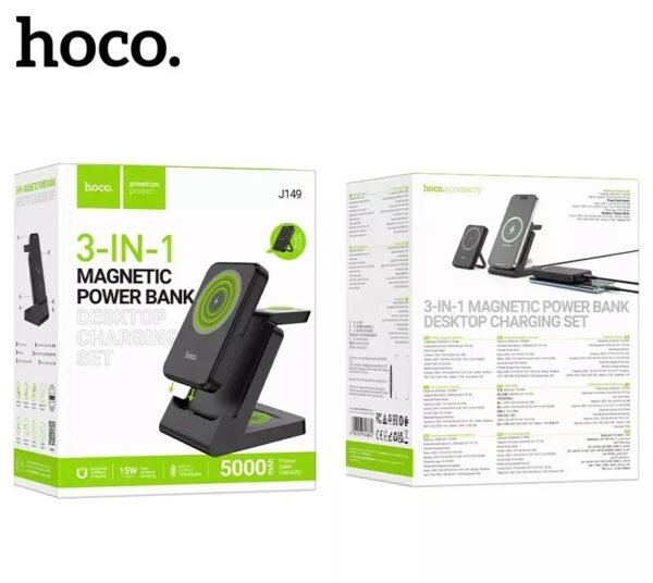 HOCO POWERBANK MAGSAFE MAGNETICO ESTACION 3 EN 1