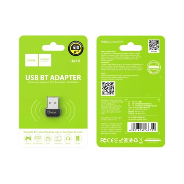HOCO ADAPTADOR BLUETOOTH 5.0 PARA COMPUTADORA