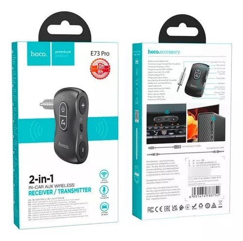 HOCO RECEPTOR Y TRANSMISOR BLUETOOTH RECARGABLE