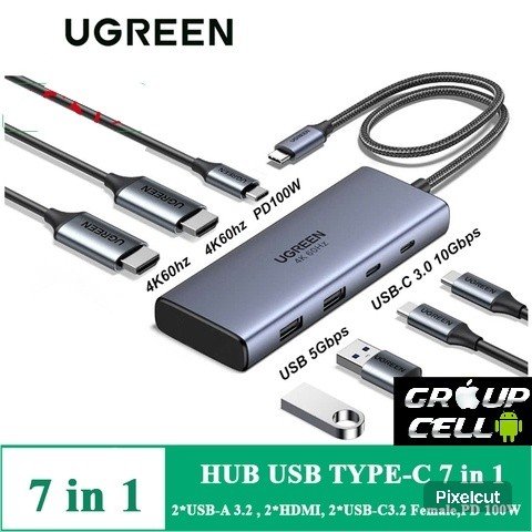 UGREEN HUB TIPO C 7 EN 1 MODELO 2