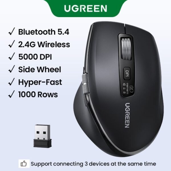 UGREEN MOUSE BLUETOOTH WIRELESS SCROLL METALICO