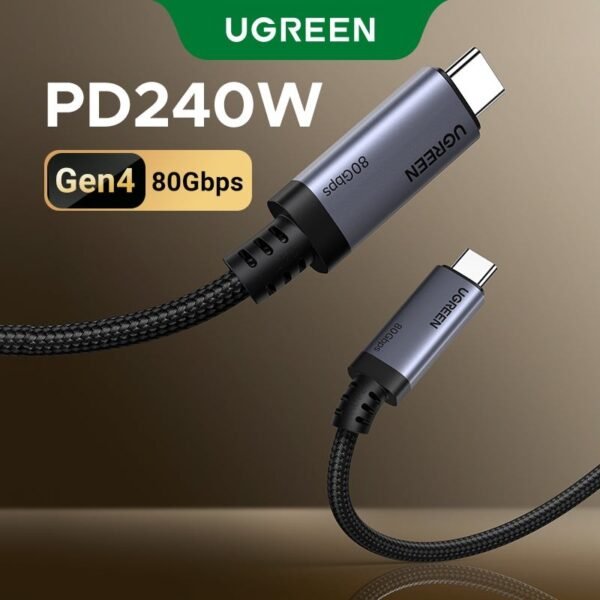 UGREEN CABLE TIPO C GEN 4 THUNDERBOLT 80GBPS 16K 240W 1M