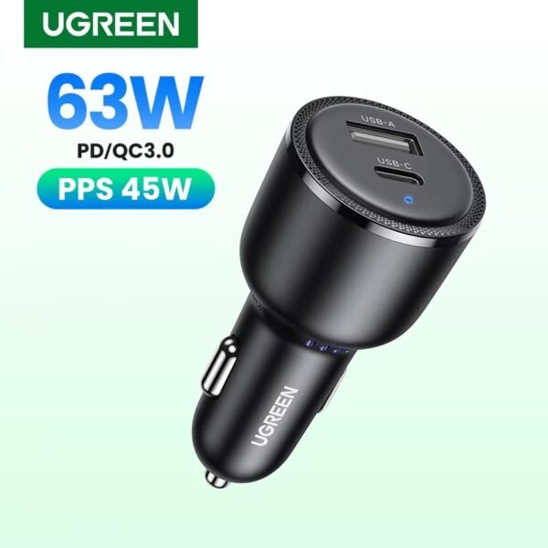 UGREEN CARGADOR PARA AUTO 63W