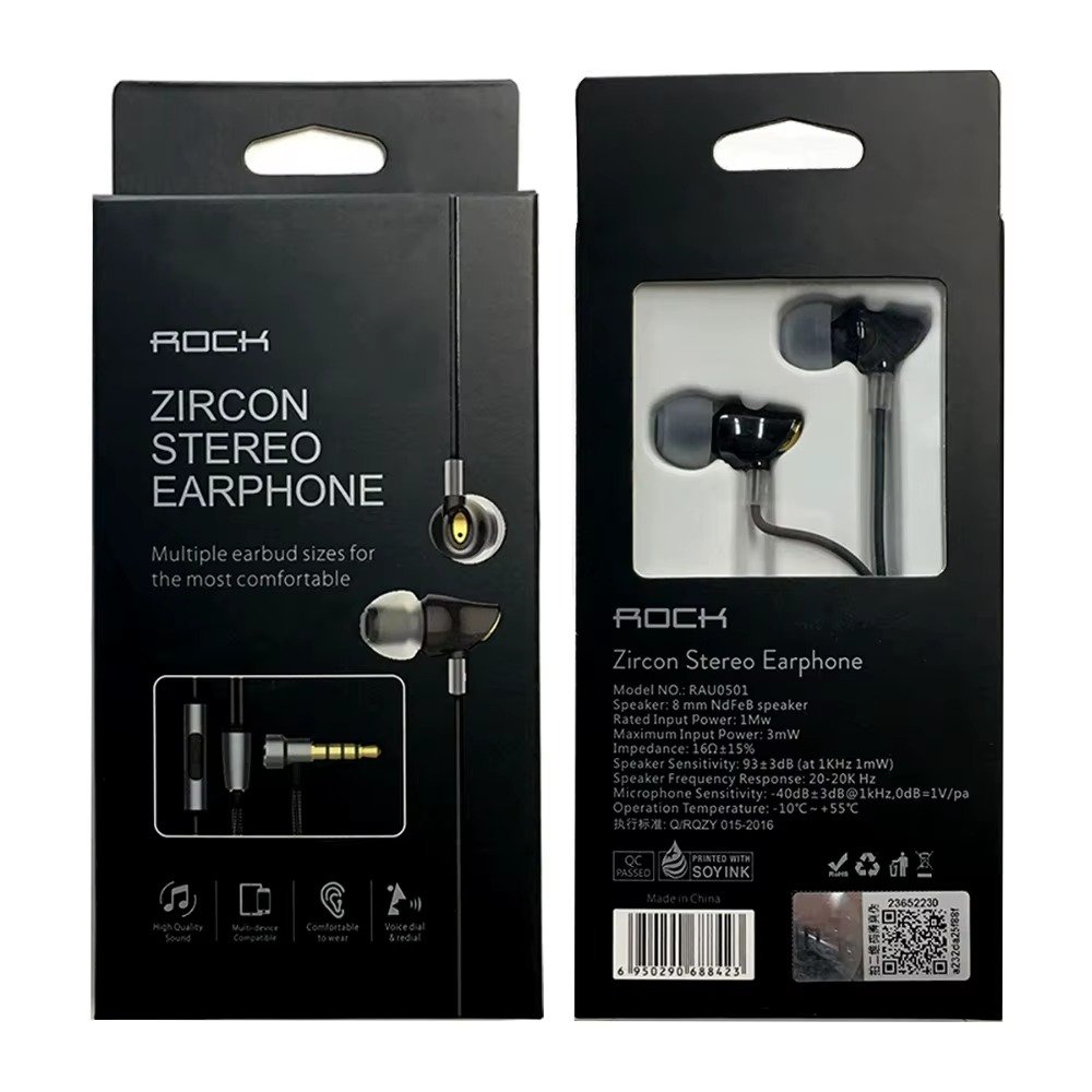 Rock audifonos por cable diseño zircone