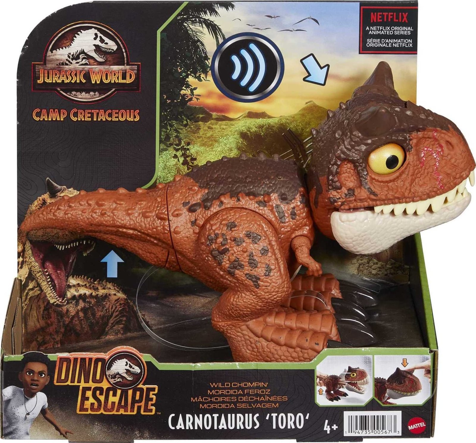 MATTEL JURASSIC WORLD CARNOTAURO BEBE CON SONIDO JUGUETE